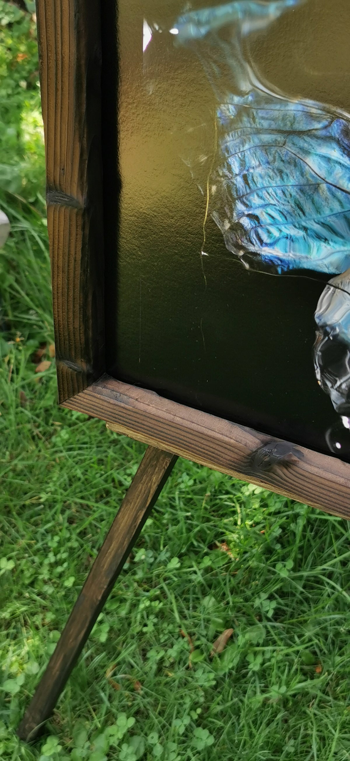 shou Sugi ban cedar wood hand framing by artist Alexander James Hamilton