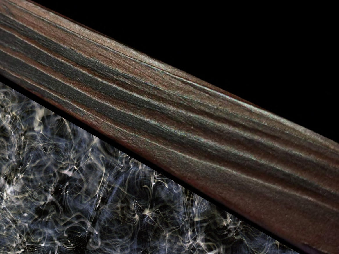 Cymatic Plate 0161 in shou sugi ban cedar frame, analogue photographic work by Alexander James Hamilton, produced using water and light