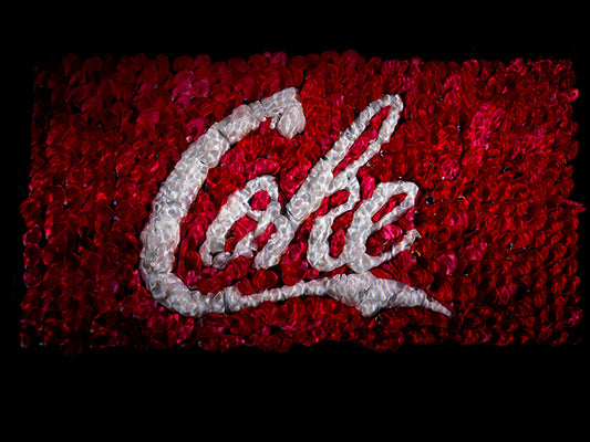 flower petals recreate famous brand logos