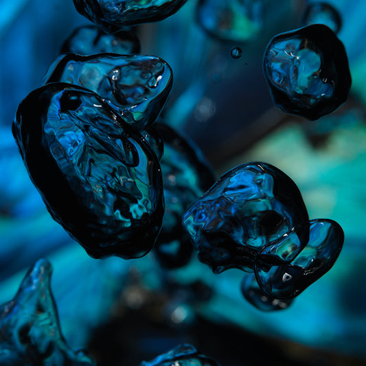 Vanitas Unearthed: Blue Morpho Butterfly Beneath the Surface with Bubbles
