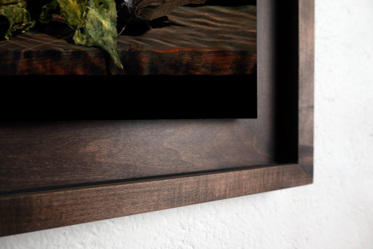 Framing and presentation detail for Clytie scent of Apollo, analogue photographic work by Alexander James Hamilton
