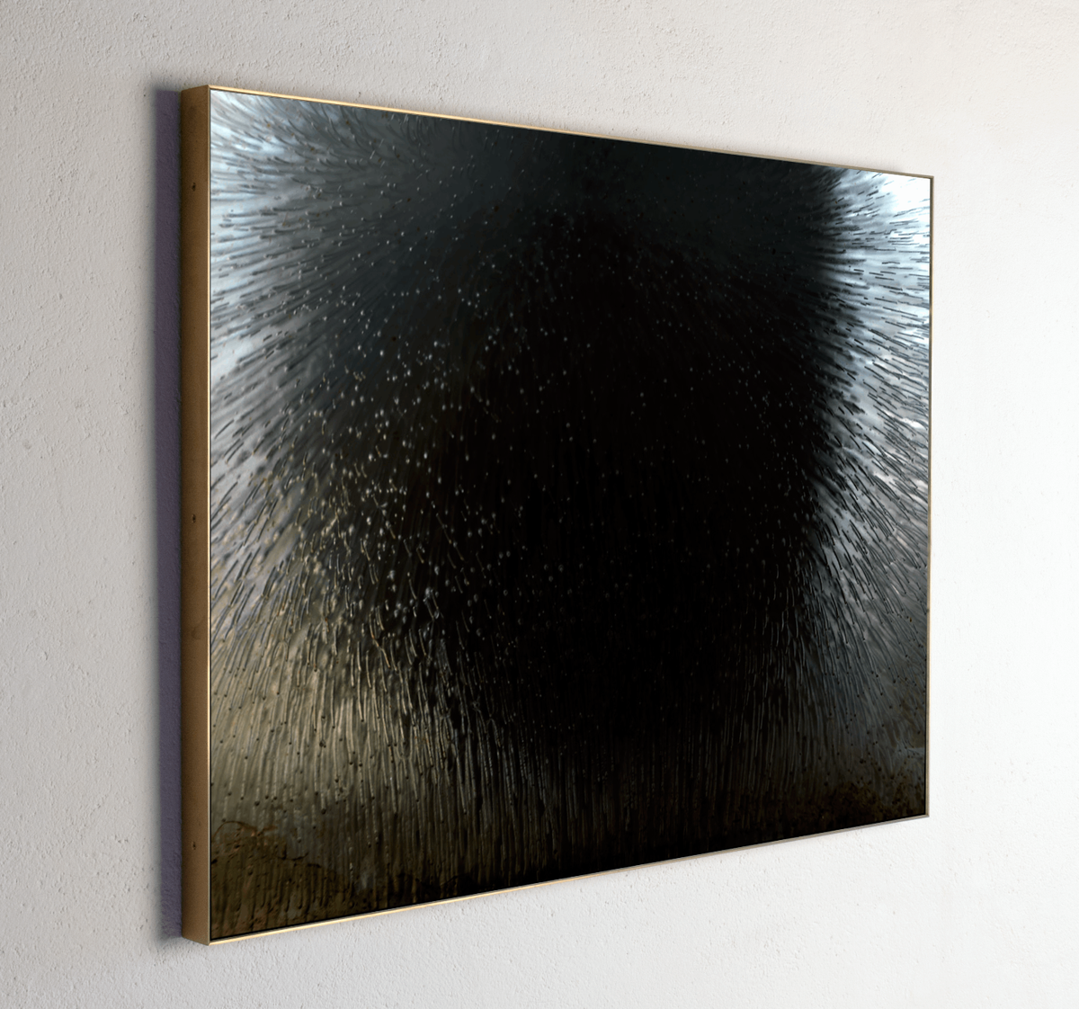Left side view of Dark Matter, analogue photograph exploring oil, water and light by Alexander James Hamilton