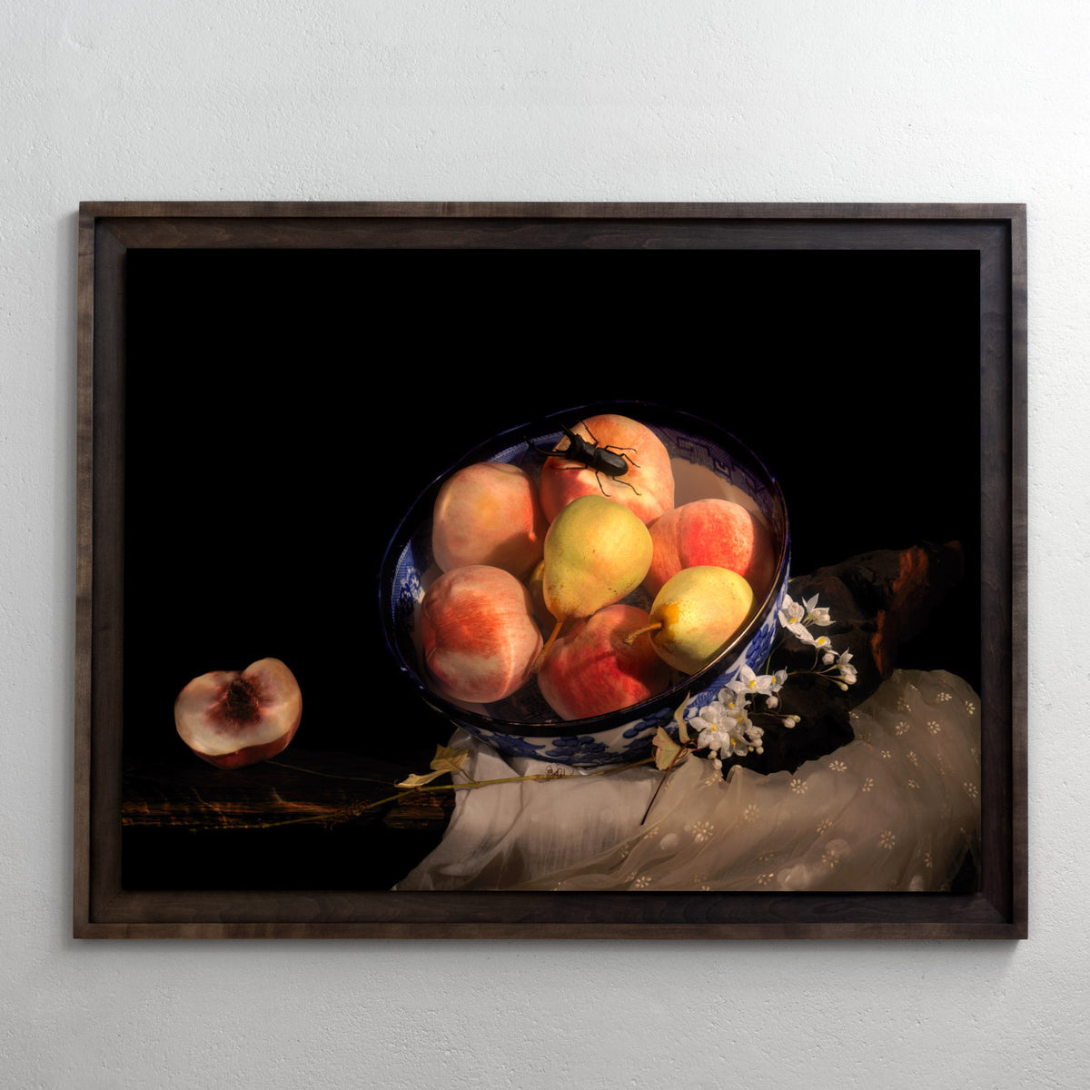 Emperors Truth, a Vanitas still life photograph by Alexander James Hamilton, constructed underwater with skull and floral elements