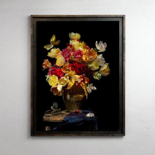 Grace, a Vanitas still life photograph by Alexander James Hamilton, constructed underwater with skull and floral elements