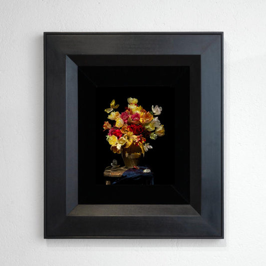 Grace, a Vanitas still life photograph by Alexander James Hamilton, constructed underwater with skull and floral elements