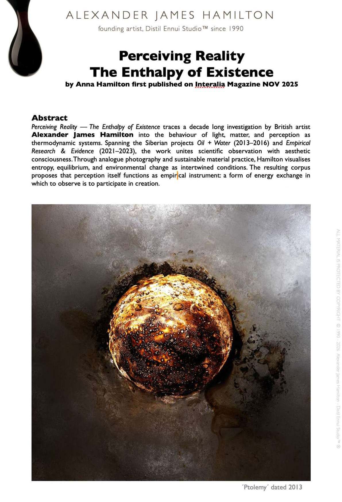 ´PERCEIVING REALITY - THE ENTHALPY OF EXISTENCE´