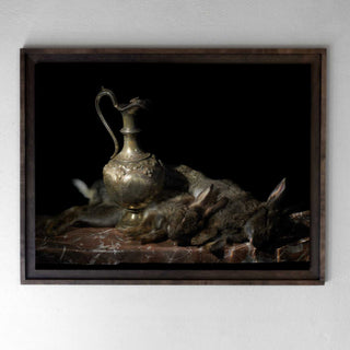 Multiply, a Vanitas still life photograph by Alexander James Hamilton, constructed underwater with skull and repeating floral elements