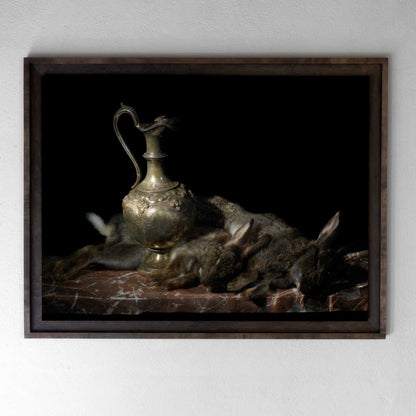 Multiply, a Vanitas still life photograph by Alexander James Hamilton, constructed underwater with skull and repeating floral elements