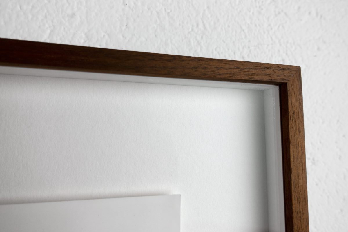handcrafted cherry wood frame produced for an analogue photographic artwork by Alexander James Hamilton