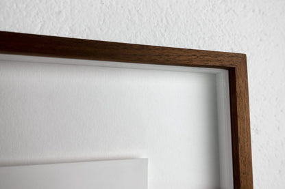 Rose wood reverse diamond cut float mounted frame