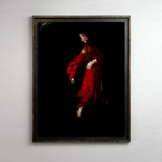 Framing and presentation detail for Wicca in red - Artists Proof No. I, analogue photographic work by Alexander James Hamilton