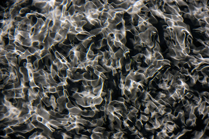 Detail of Cymatic Plate 6452 showing fluid light patterns formed through resonance in water, analogue photograph by Alexander James Hamilton