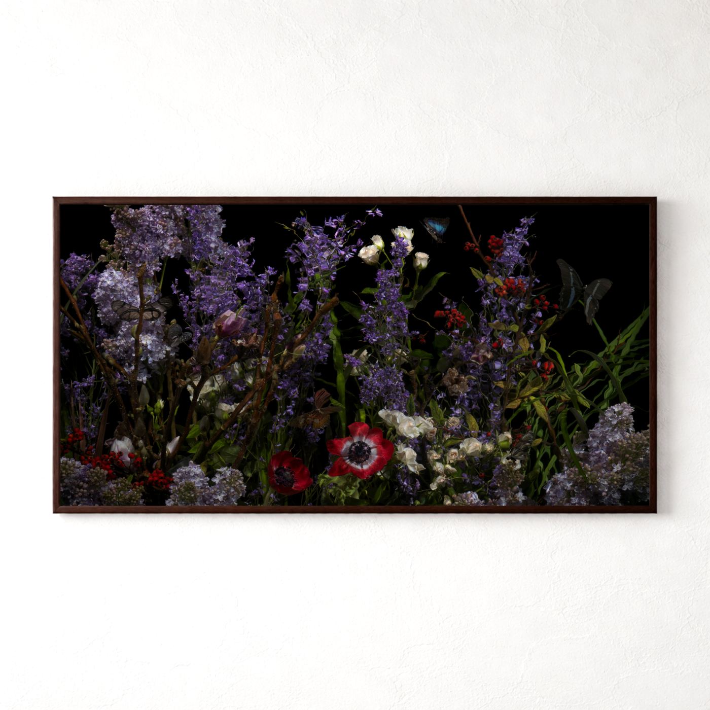 Riverbrook with violets by Alexander James Hamilton, analogue photograph produced through water and light, unique work, no digital post production

