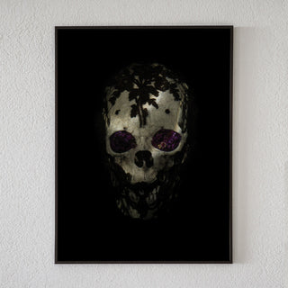 Veiled skull with flowers by Alexander James Hamilton, analogue photograph produced through water and light
