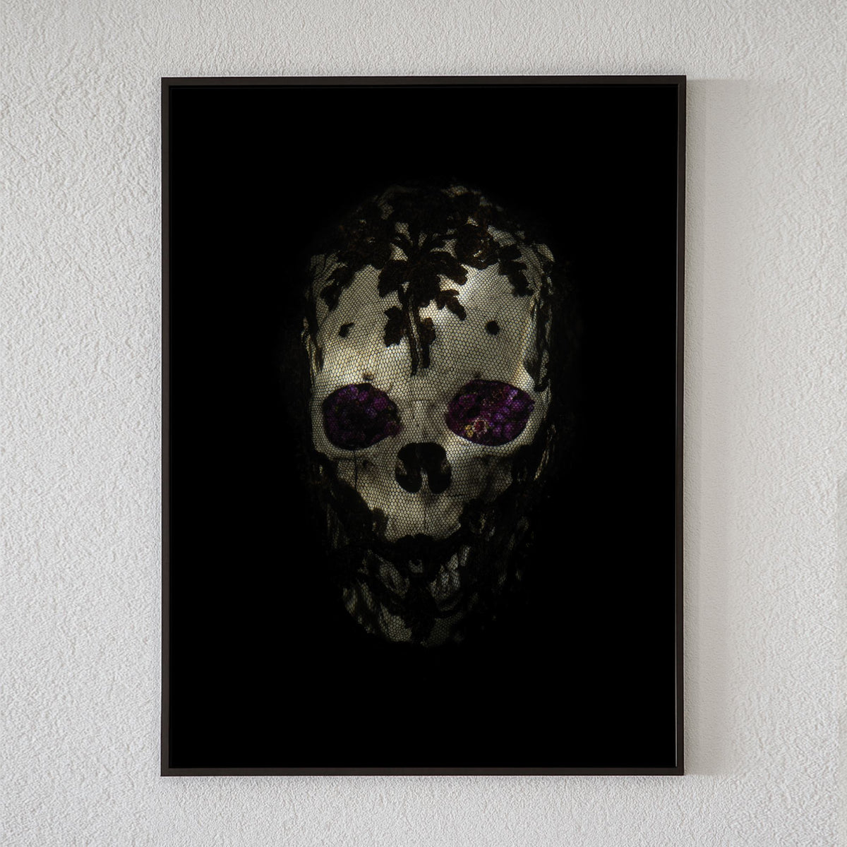 Veiled skull with flowers by Alexander James Hamilton, analogue photograph produced through water and light