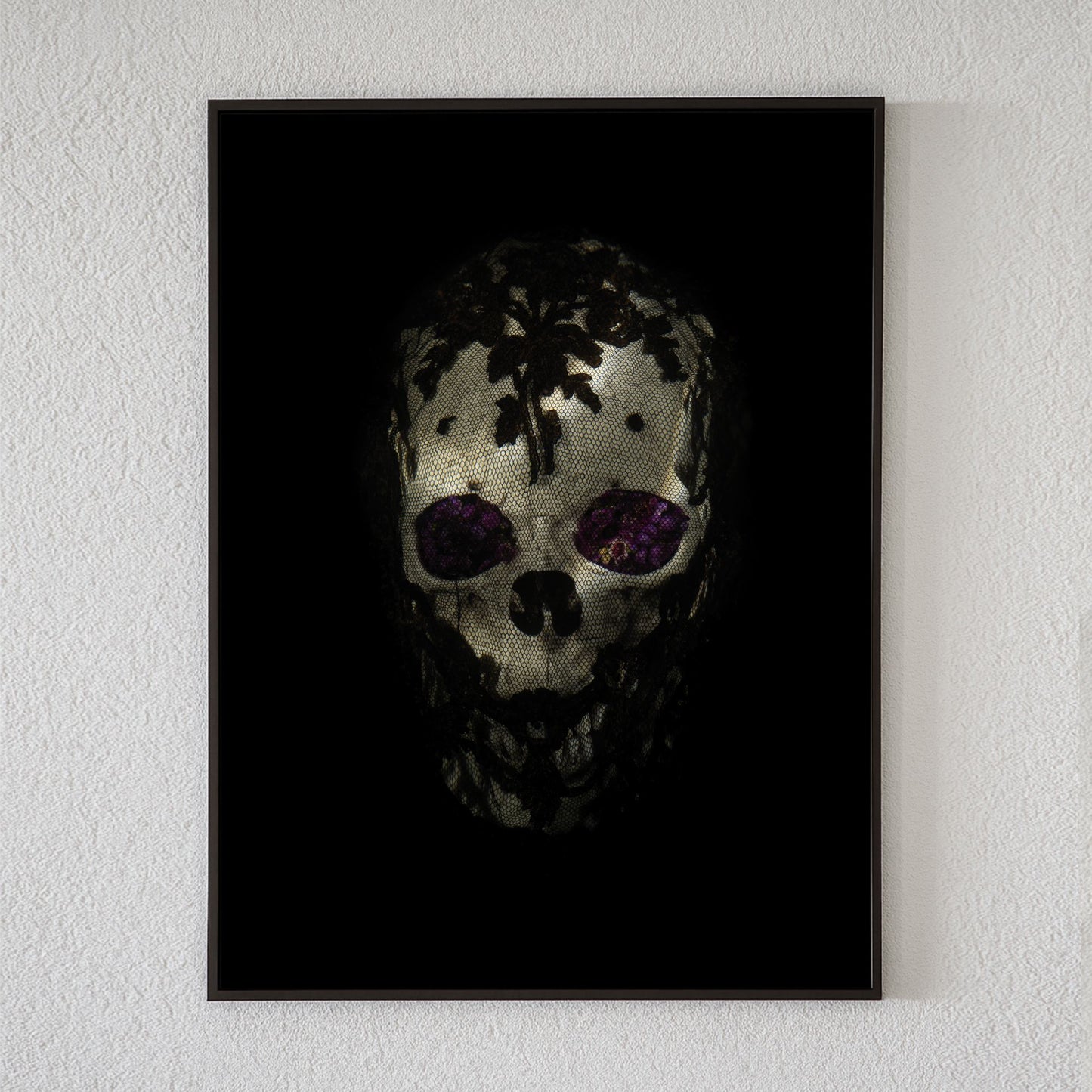 Veiled skull with flowers by Alexander James Hamilton, analogue photograph produced through water and light