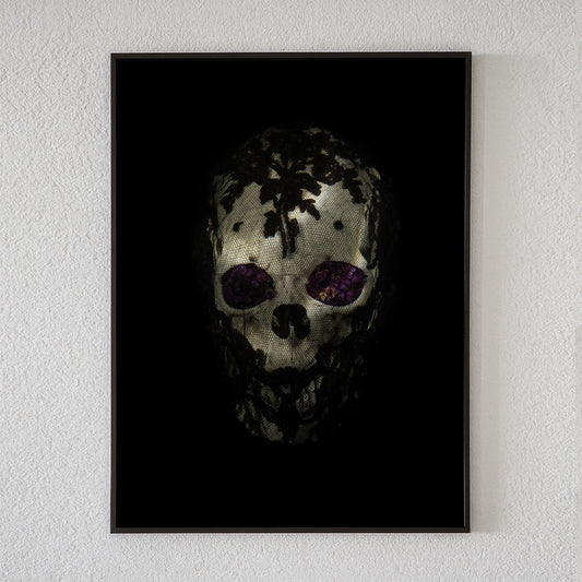 Veiled skull with flowers by Alexander James Hamilton, analogue photograph produced through water and light